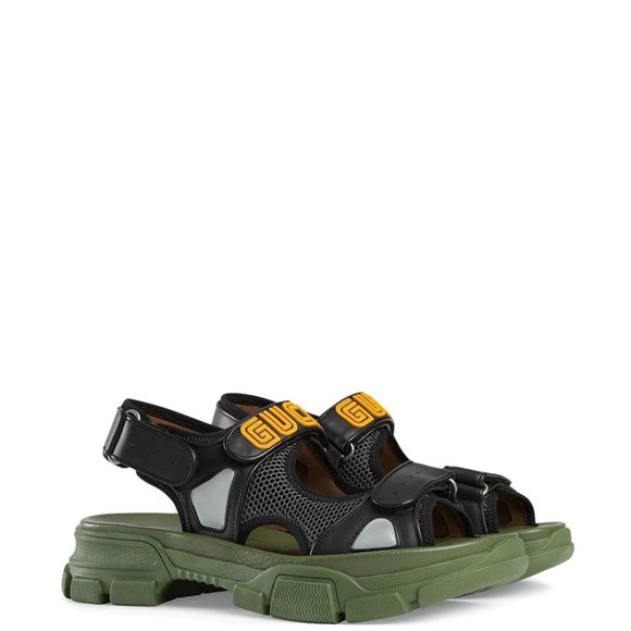 Gucci Leather and mesh sandals